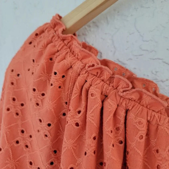 Multiples 3/4 Flare Sleeve Off The Shoulder Top Orange Size M - Picture 6 of 10